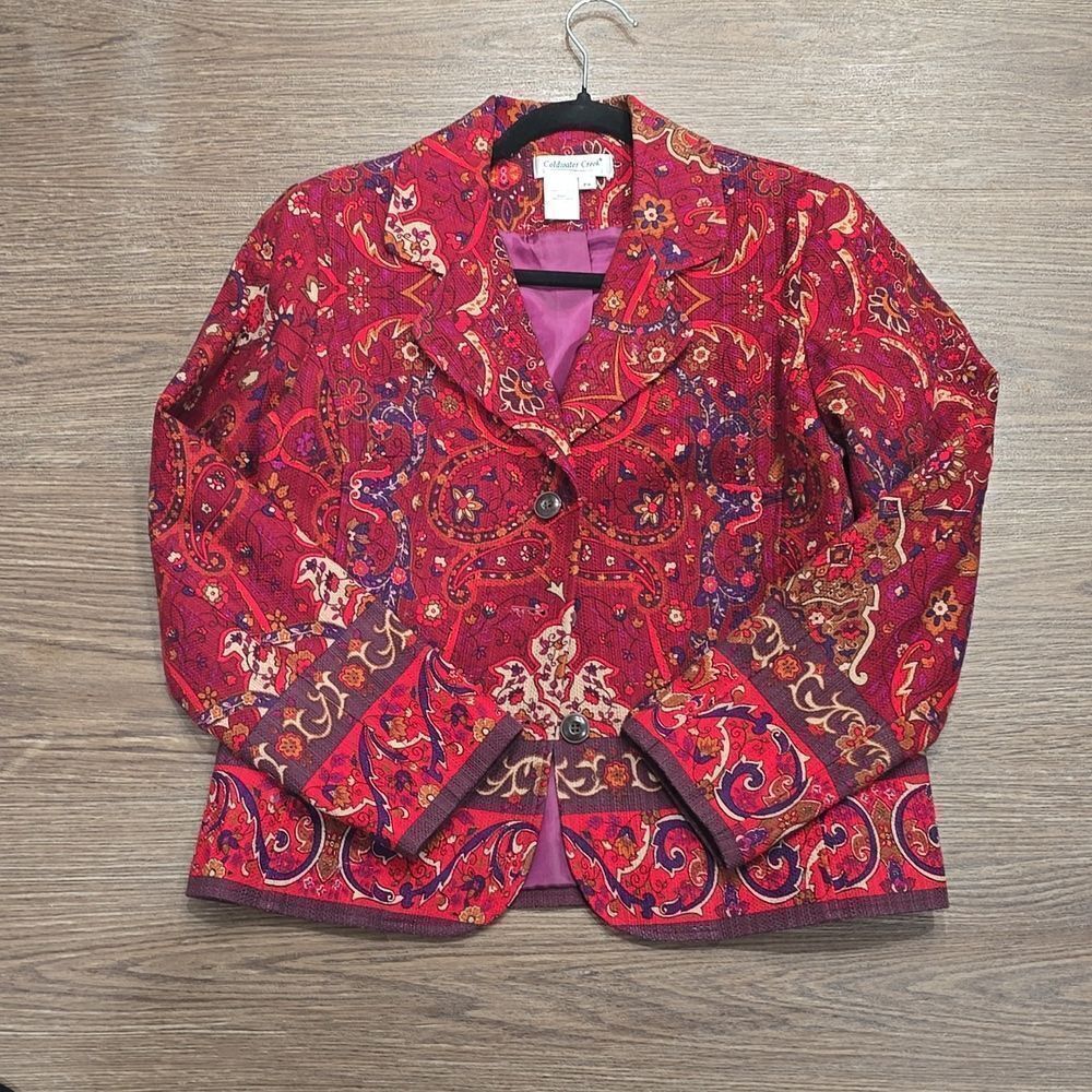 Coldwater creek tapestry jacket size small petite.